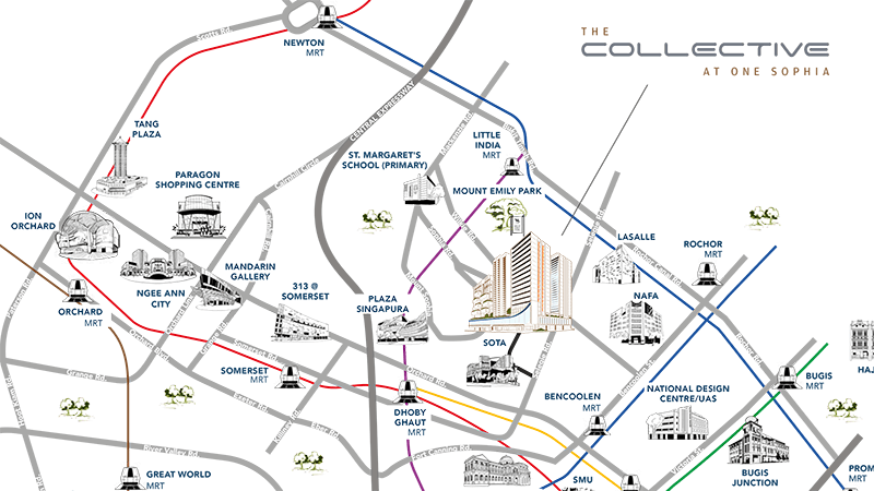 The Collective at One Sophia Showflat Location Map 1